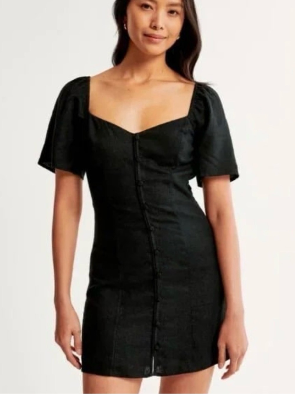 Abercrombie & Fitch Linen Blend Button-Through Mini Dress XS - NWT